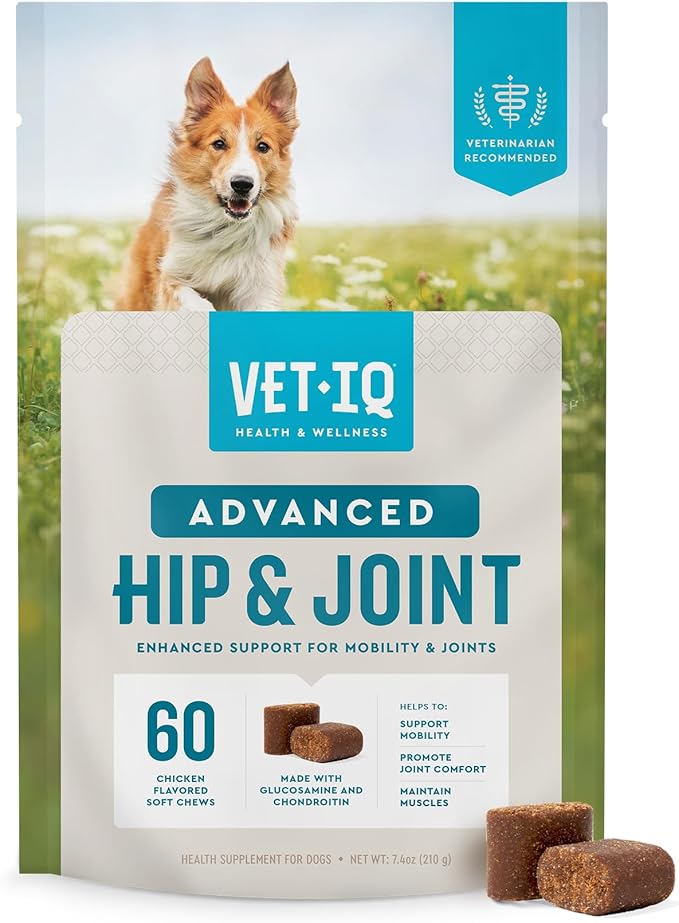 VetIQ Advanced Hip & Joint Chews For Dogs, 60 Count