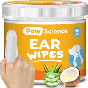 Dog & Cat Ear Cleaner Wipes – Finger Wipes (Coconut) for Cleaning